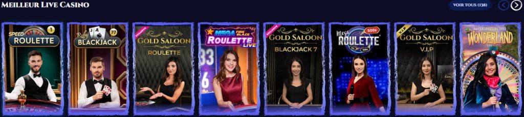Spinight Casino jeux live